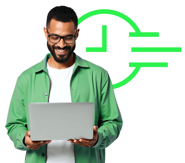 homem emitindo certificado digital da soluti